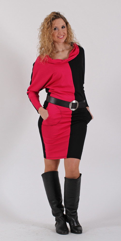 Černofuchsiové šaty 