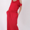 Červené šaty s volnými rameny