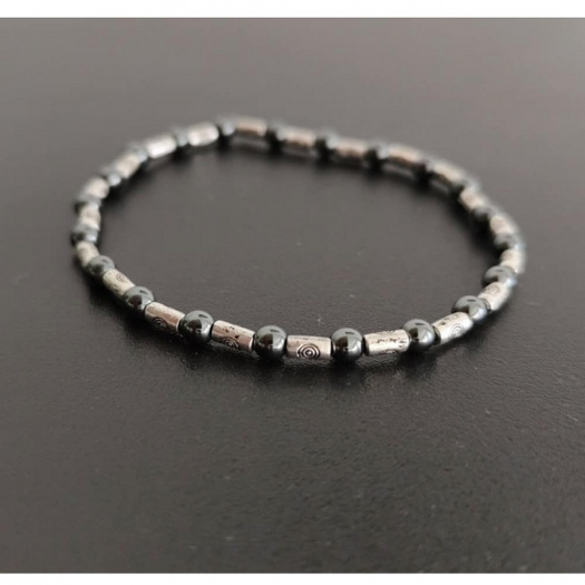 Náramek Shamballa - Hematit