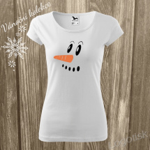Tričko dámské vánoční motiv Sněhulák | Logotisk