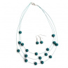 Smaragdový perličkový náhrdelník s náušnicemi