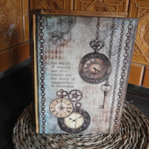 Originální krabička kniha vintage hodinky a klíče