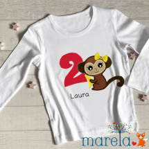 Dívčí narozeninové triko s opičkou