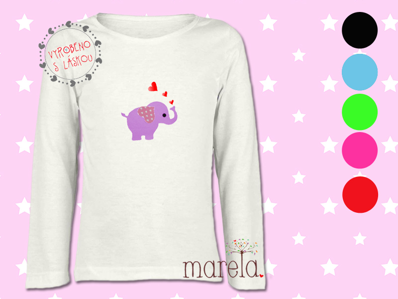 Dívčí triko se slonicí