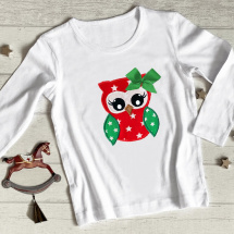 Dívčí triko s vánoční sovičkou
