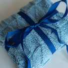 Modrá pletená deka pro miminko + DÁREK