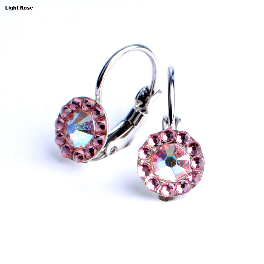 Dětské náušnice se Swarovski® crystals Kytičky AB Light Rose