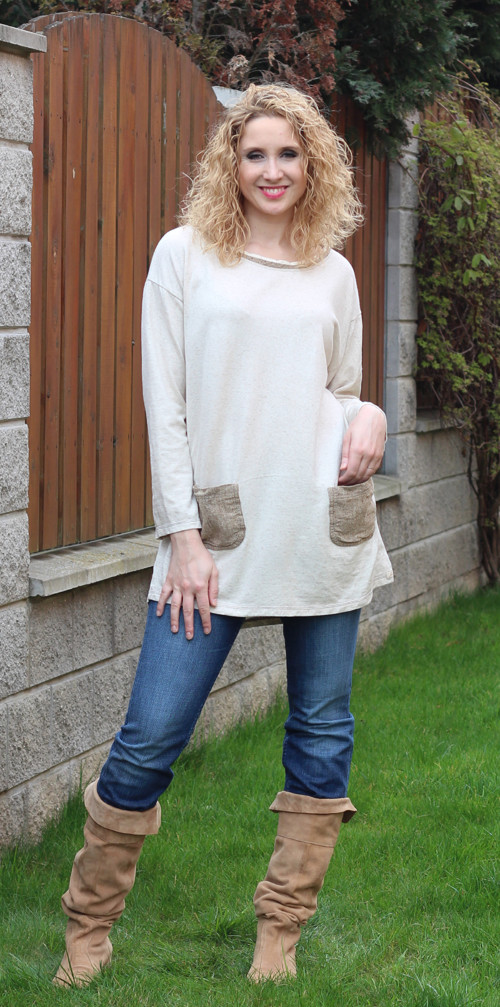 Přírodní tunika s kapsami