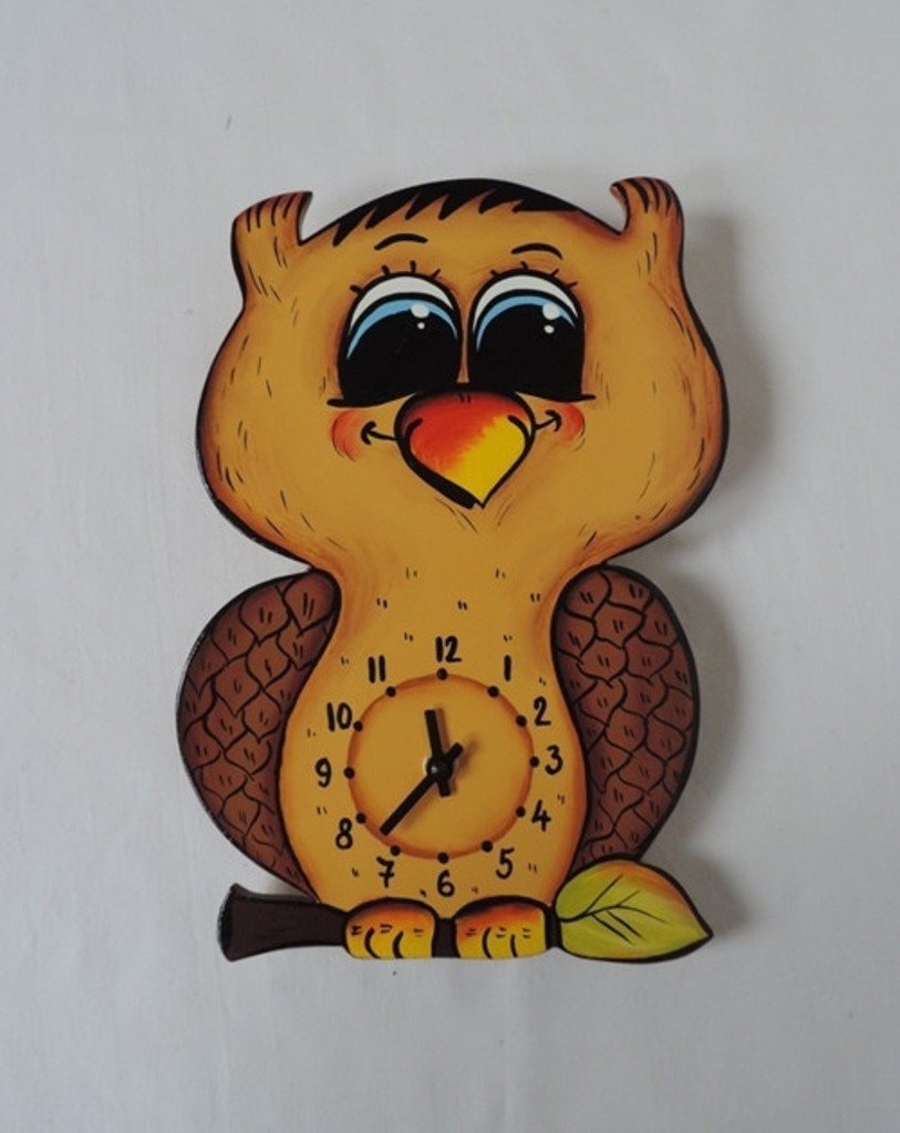 Hodiny nástěnné-sovička