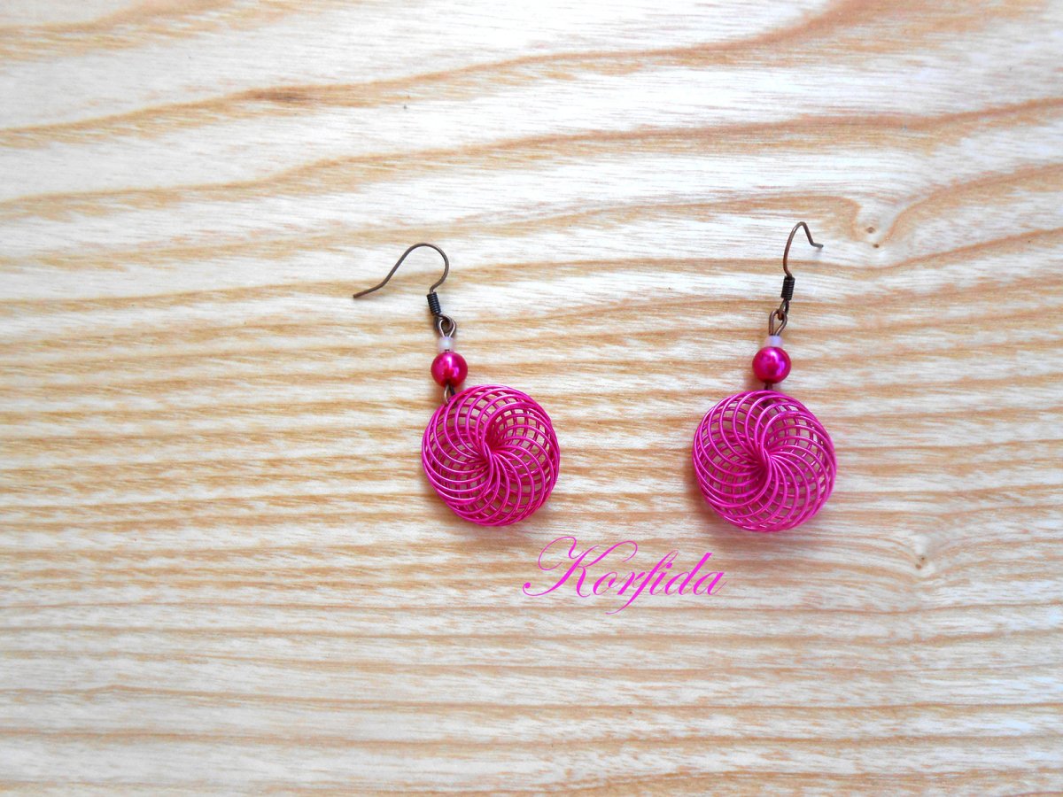 Náušnice spirálky růžové (278/16)