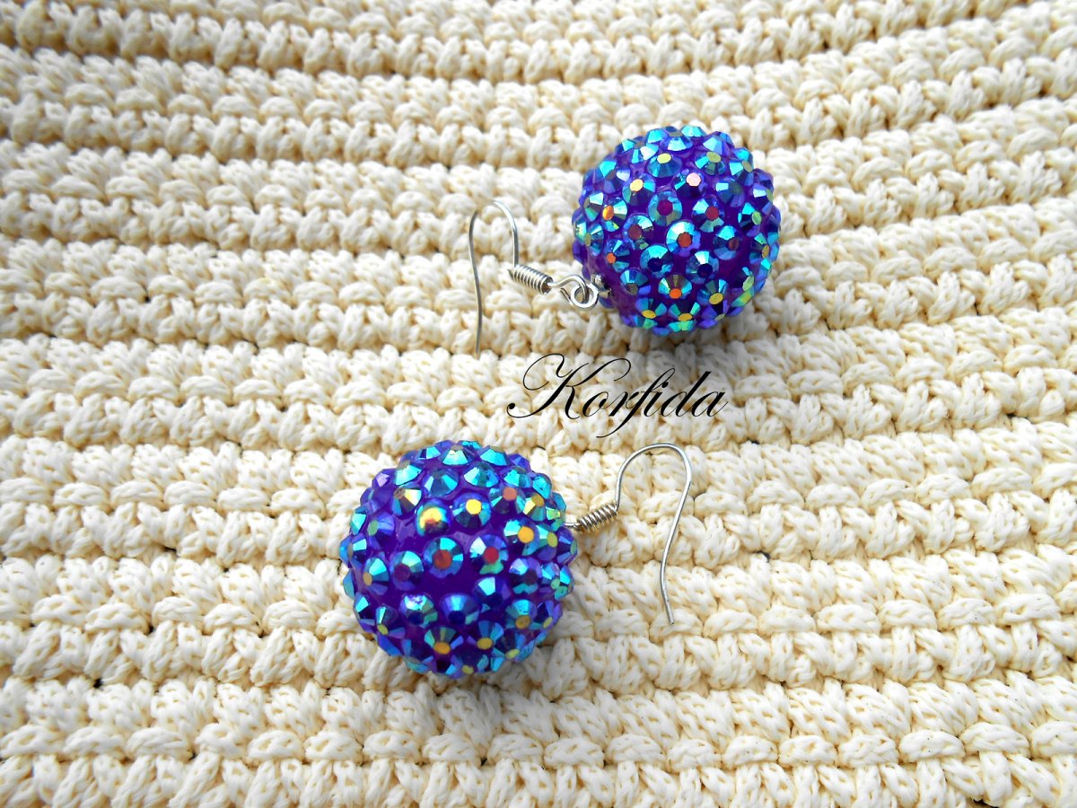 Náušnice modré AB efekt (408/16)