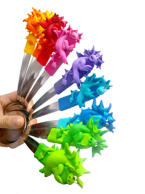 Dračí příborová sada - zelená