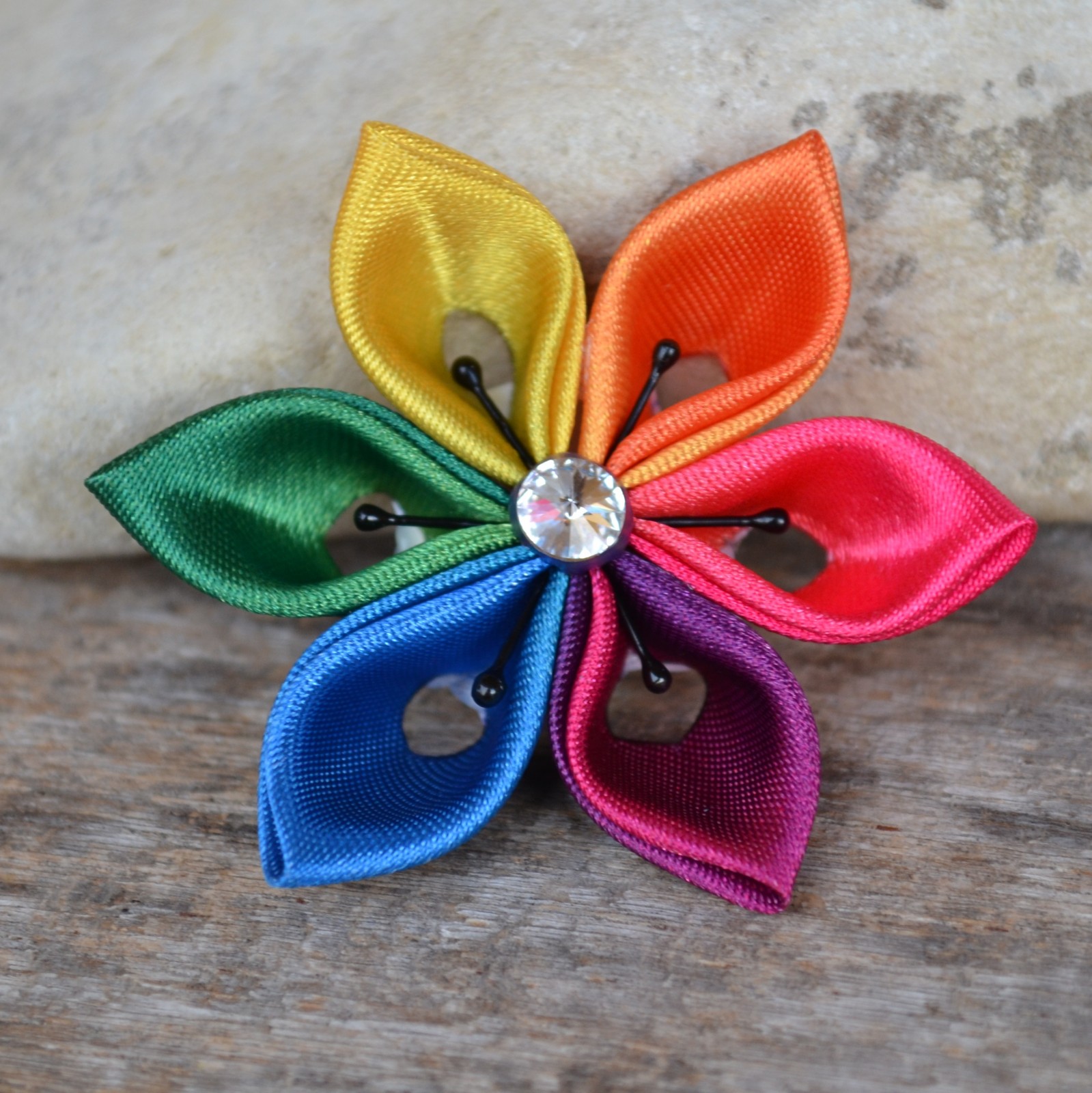 Kanzashi brož - Duha II