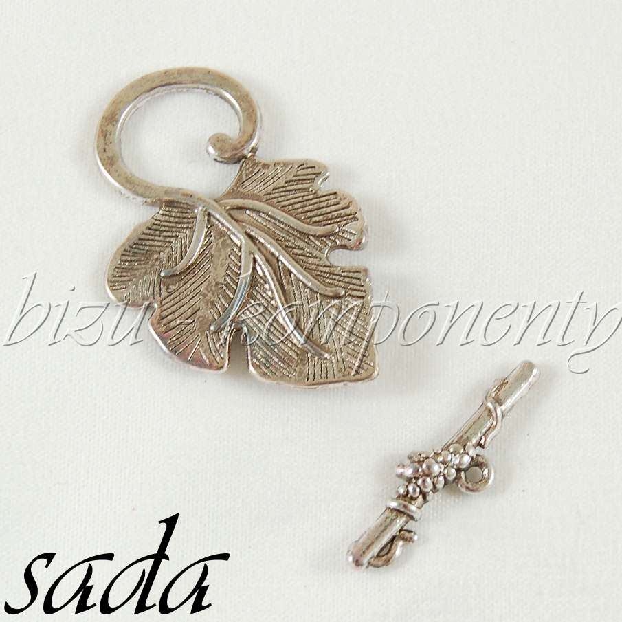 Velké zapínání list, stříbrná barva (10 4108)