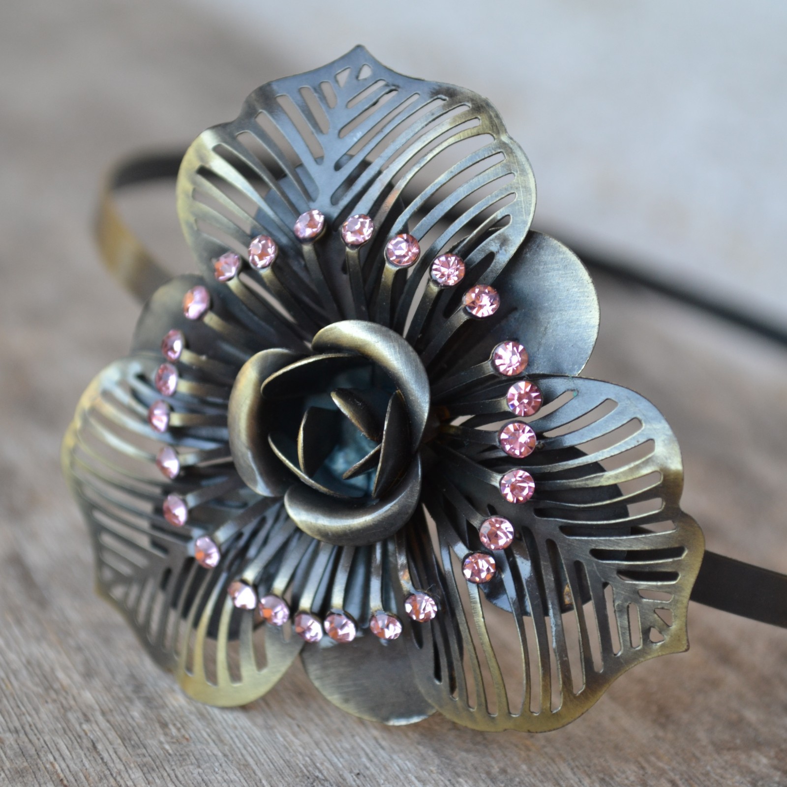 Filigránová čelenka - růžová