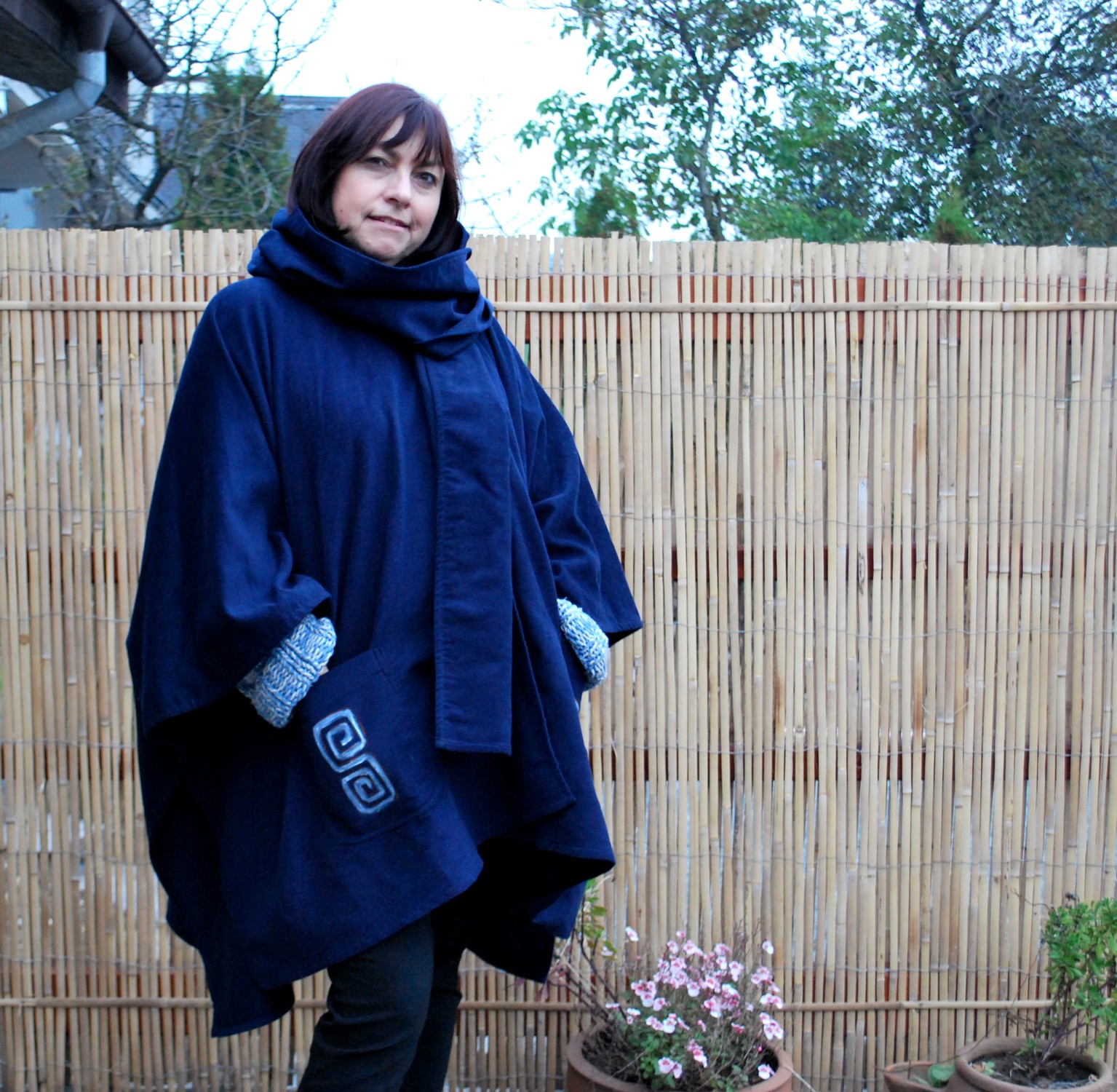 Dyftýnové pončo rozepínací