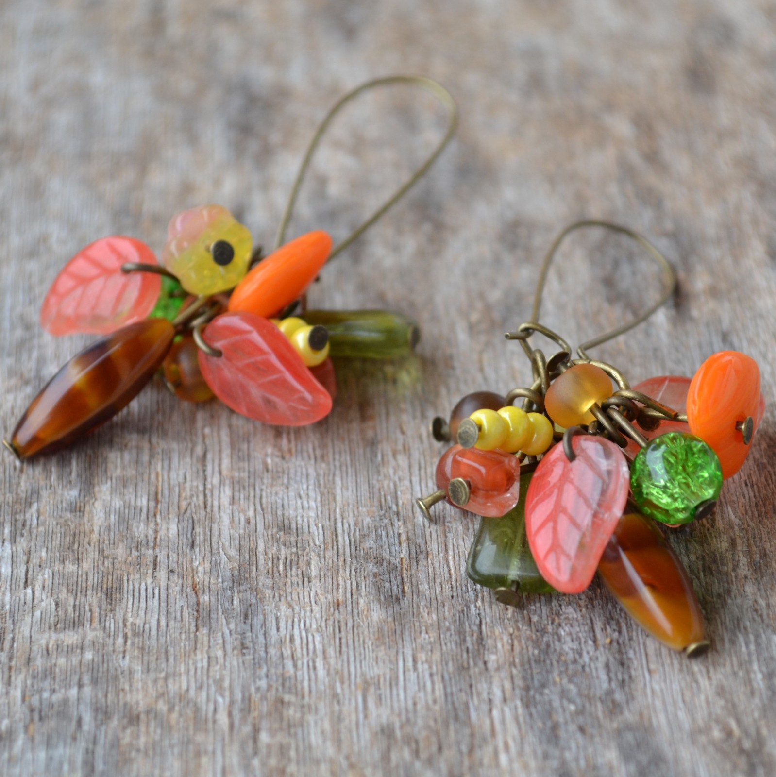 náušnice - střapce podzim