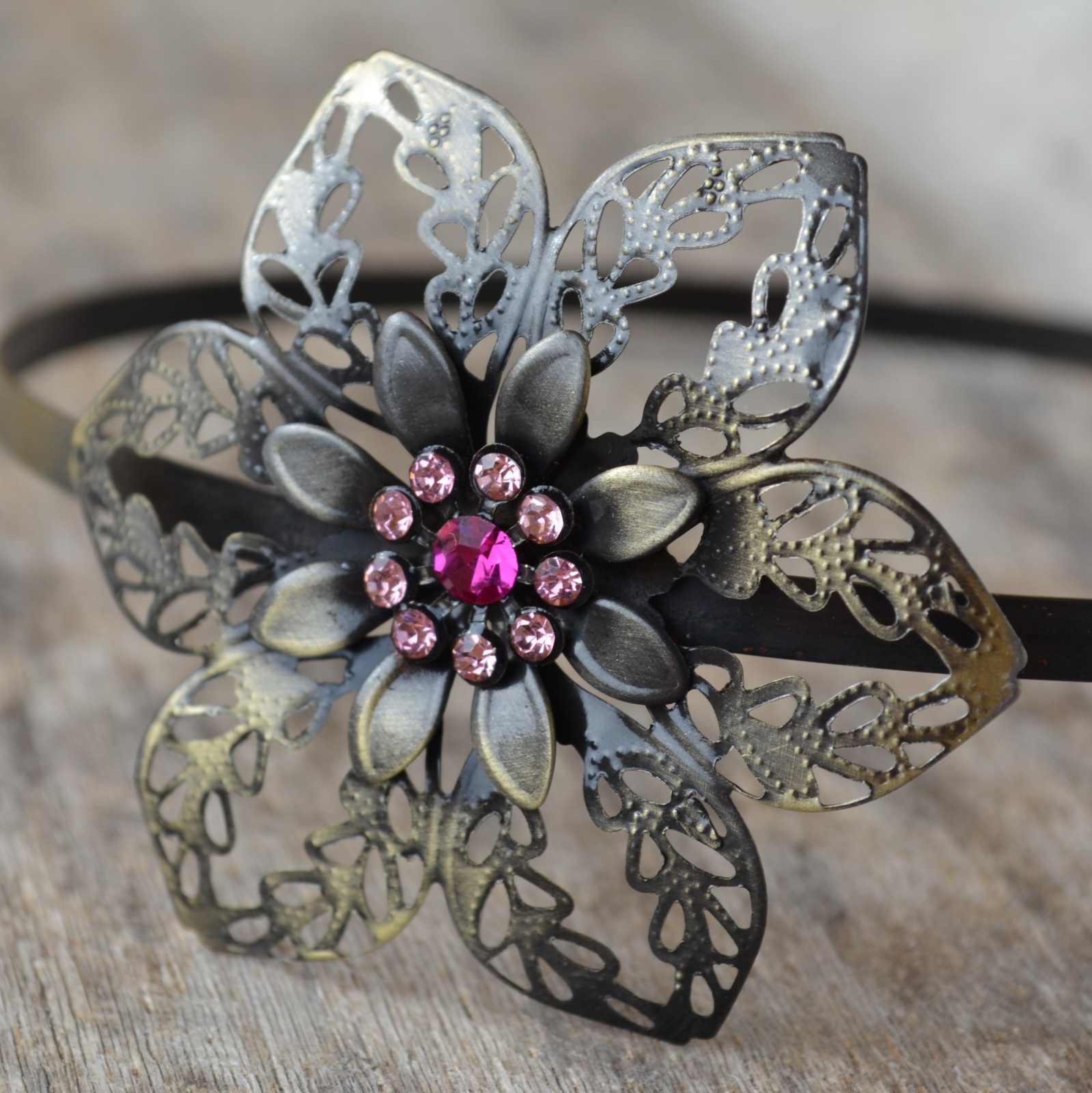 Filigránová čelenka - růžová