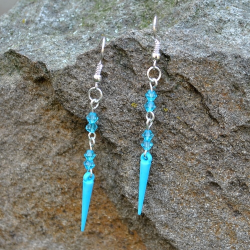 Náušnice - modré hroty