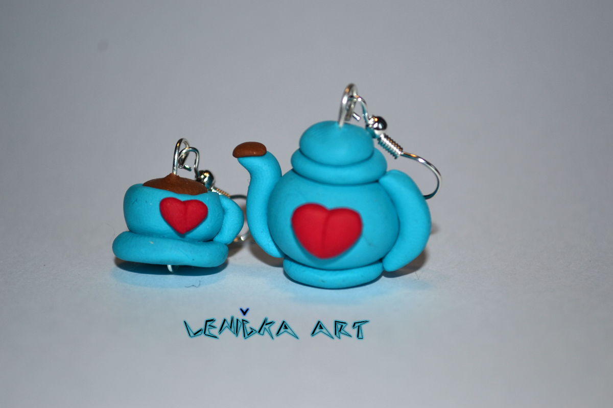 Tyrkysová konvička s hrníčkem 