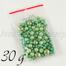 Zelená směs voskovaných perlí 3-10mm 30g (01 0237)