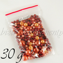 Oranžovo-cihlová směs voskovaných perlí 3-10mm 30g (01 0238)