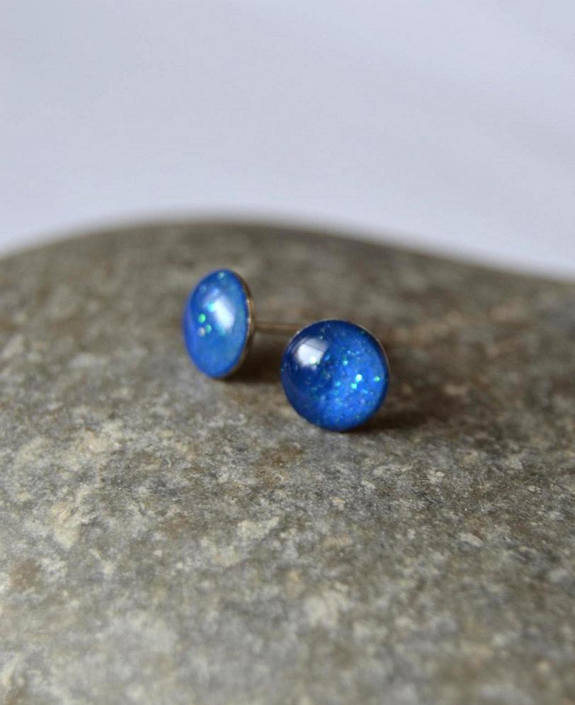 Modré třpytivé minipecky