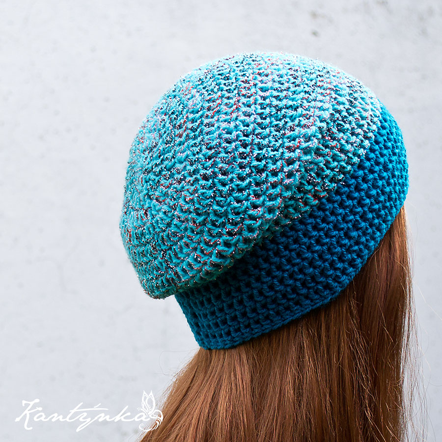 Dámská dlouhá třpytivá čepice