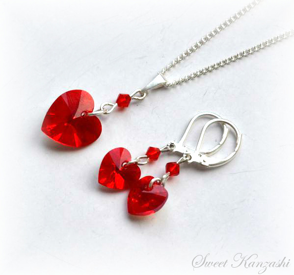 Sada Swarovski Elements Heart 