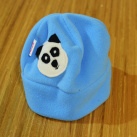 Fleecová dětská čepice střih Panda modrá/růžová