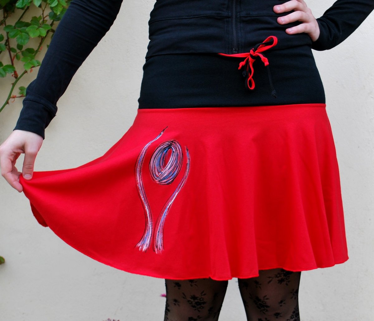 Červená s abstrakcí