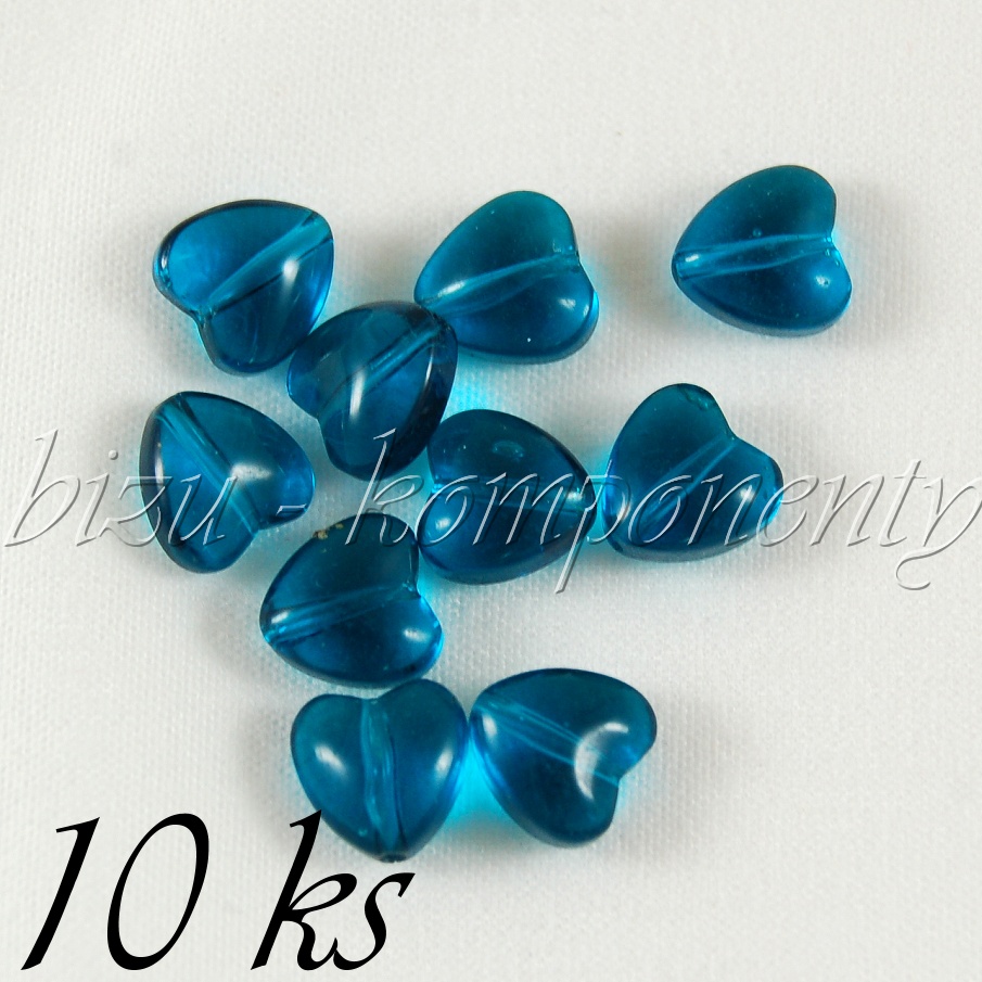 Petrolejové srdíčko 8mm 10ks (01 0299)