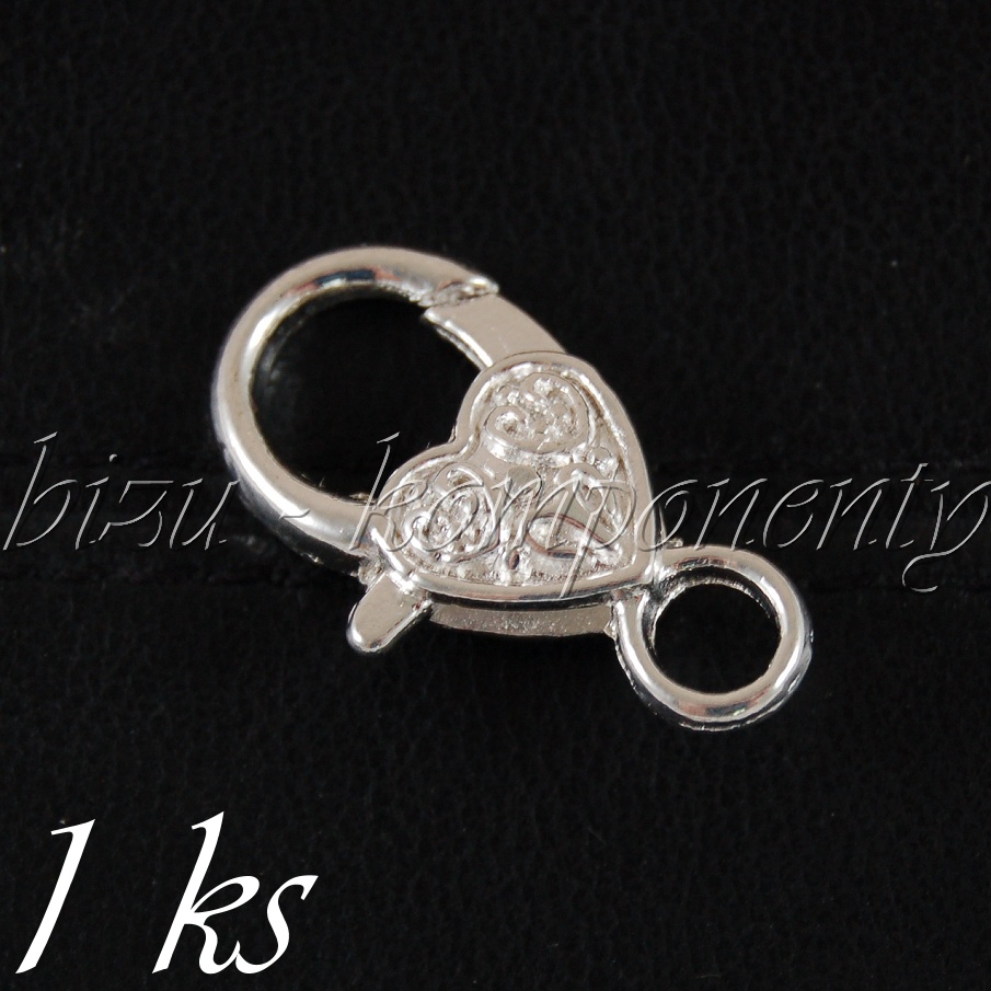 Ozdobná karabina 25mm, stříbrná barva (10 4025)