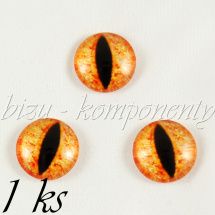 Skleněný kabošon oranžové oko (35 2203)
