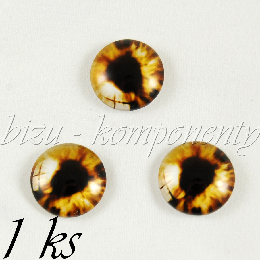 Skleněný kabošon hnědé oko (35 2205)