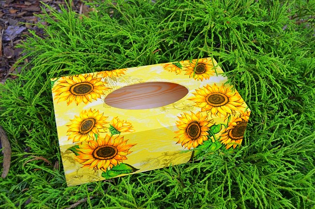 krabička na kapesníky slunečnice