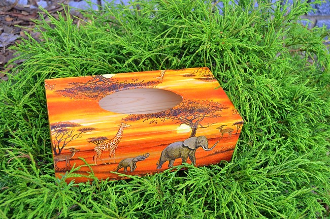 krabička na kapesníky safari