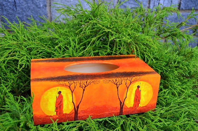 krabička na kapesníky etno