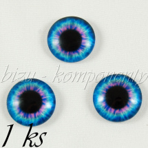 Skleněný kabošon modrofialové oko, 12 mm (35 2342)