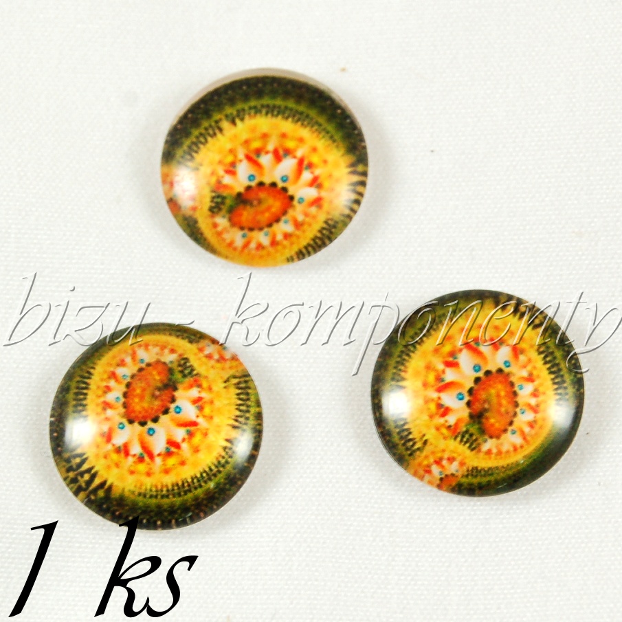 Skleněný kabošon zajímavý, 16 mm (35 2395)