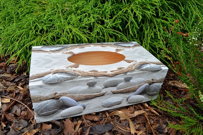 krabička na kapesníky kamínky