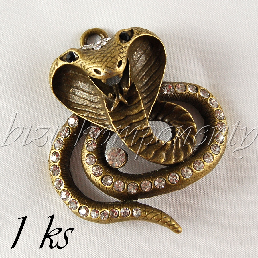 Hodná bronzová kobra s čirými šatony (02 0641)