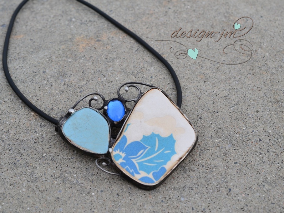 Mořský porcelán - modrý