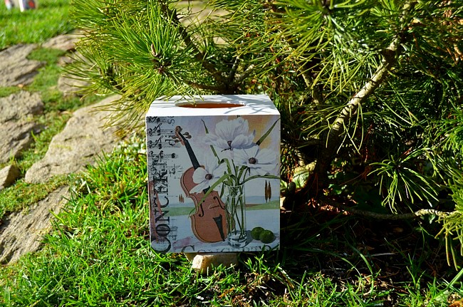 Krabička na kapesníky - kostka - hudební