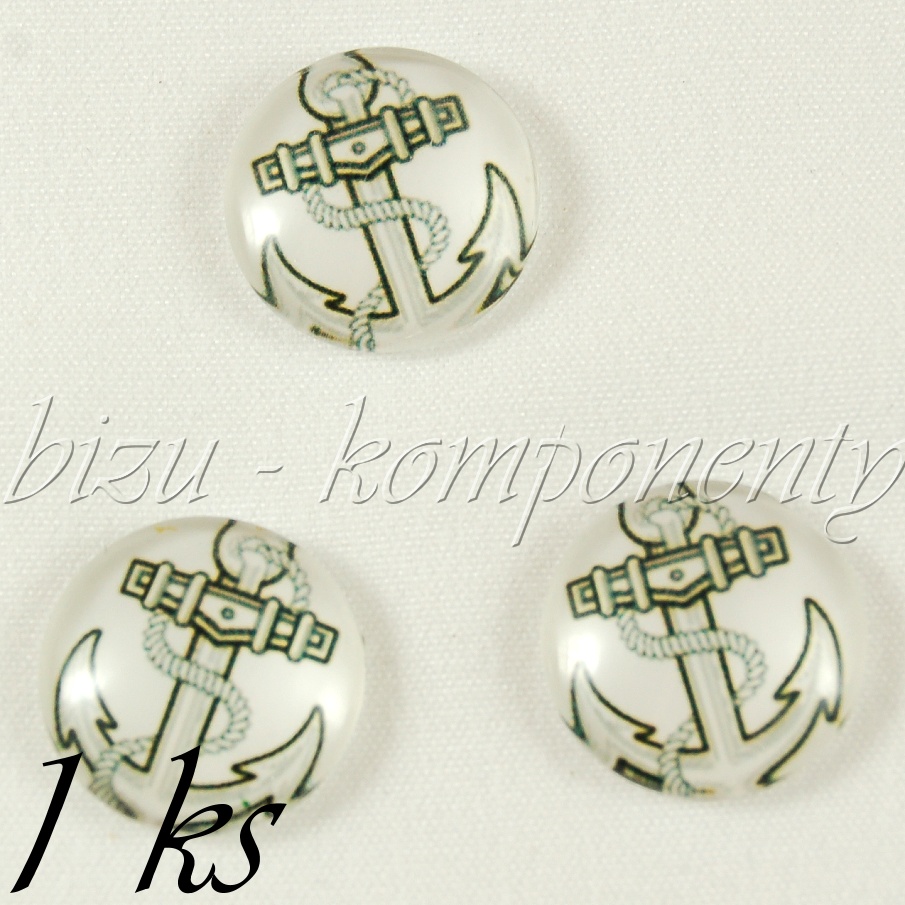 Skleněný kabošon jednoduchá kotva 12 mm (35 2411)