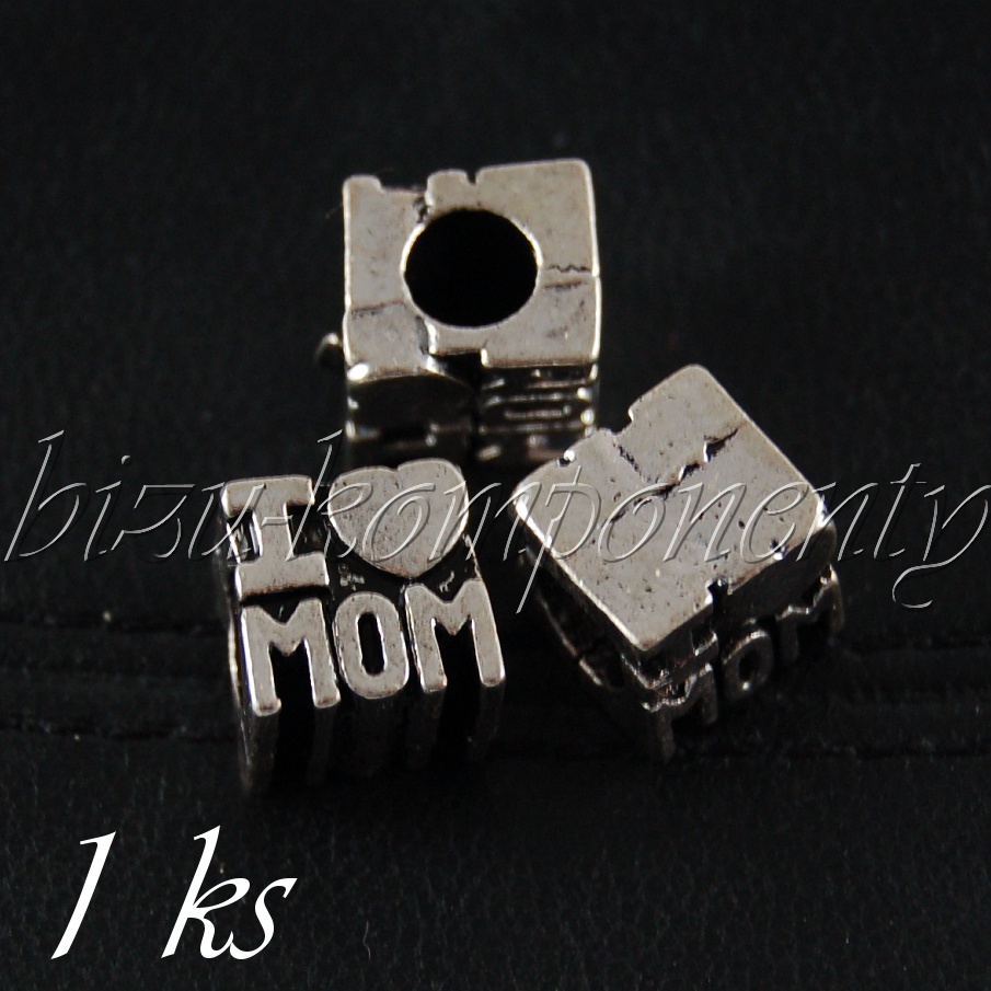 Kovový korálek I LOVE MOM (28 0056)