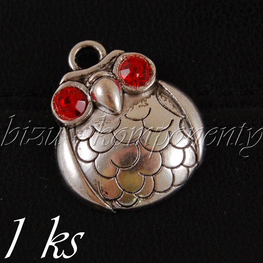 Boubelka s červenýma očima, stříbrná barva (02 1047)