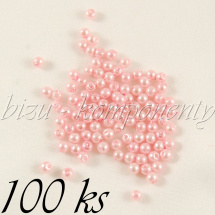 Růžové voskované perle 3mm 100ks (01 0435)