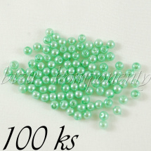 Světle zelené voskované perle 3mm 100ks (01 0423)