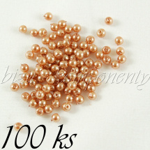 Béžové voskované perle 3mm 100ks (01 0430)